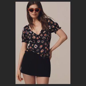 NWT maeve puff-sleeve popover blouse